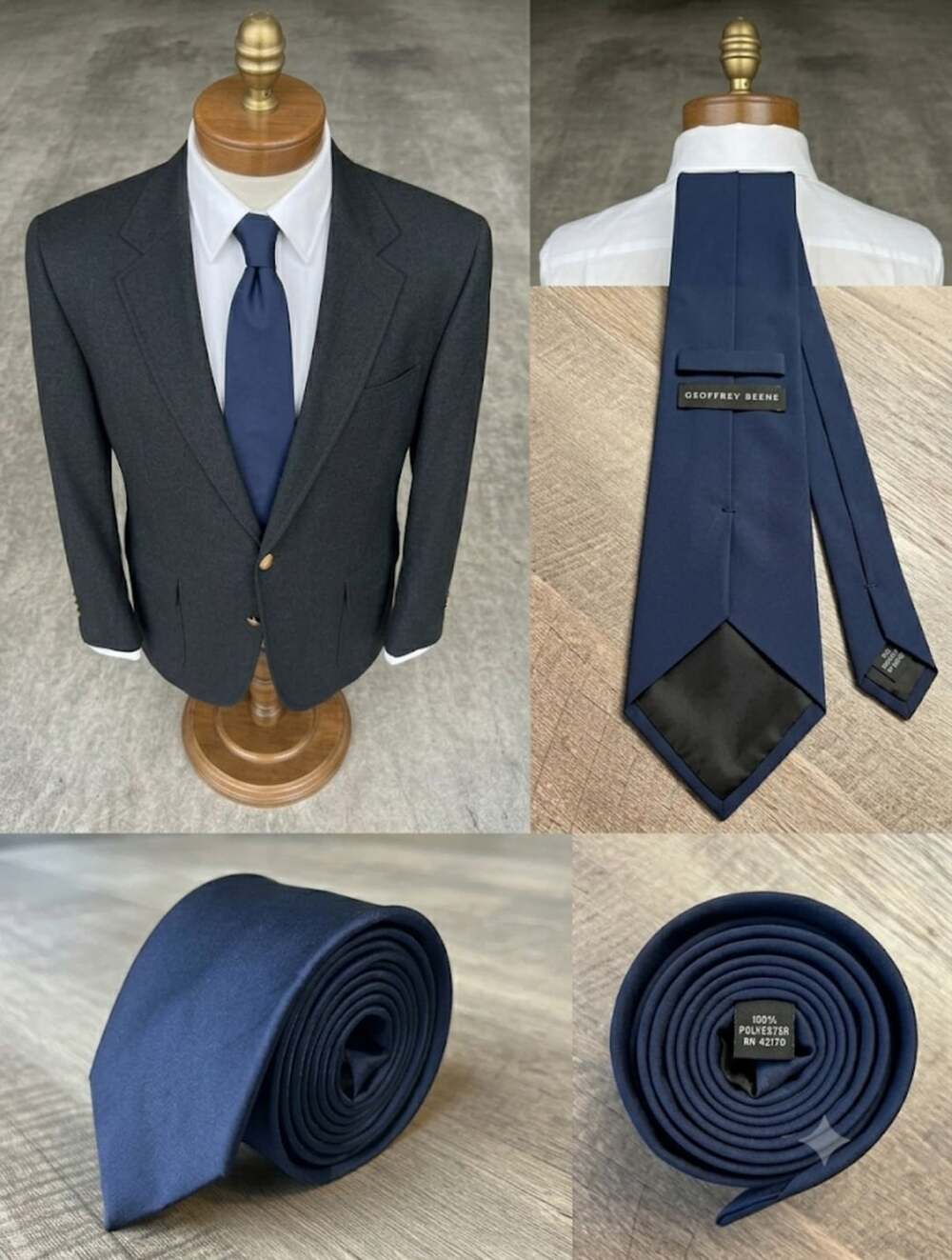 Geoffrey Beene vintage navy blue tie